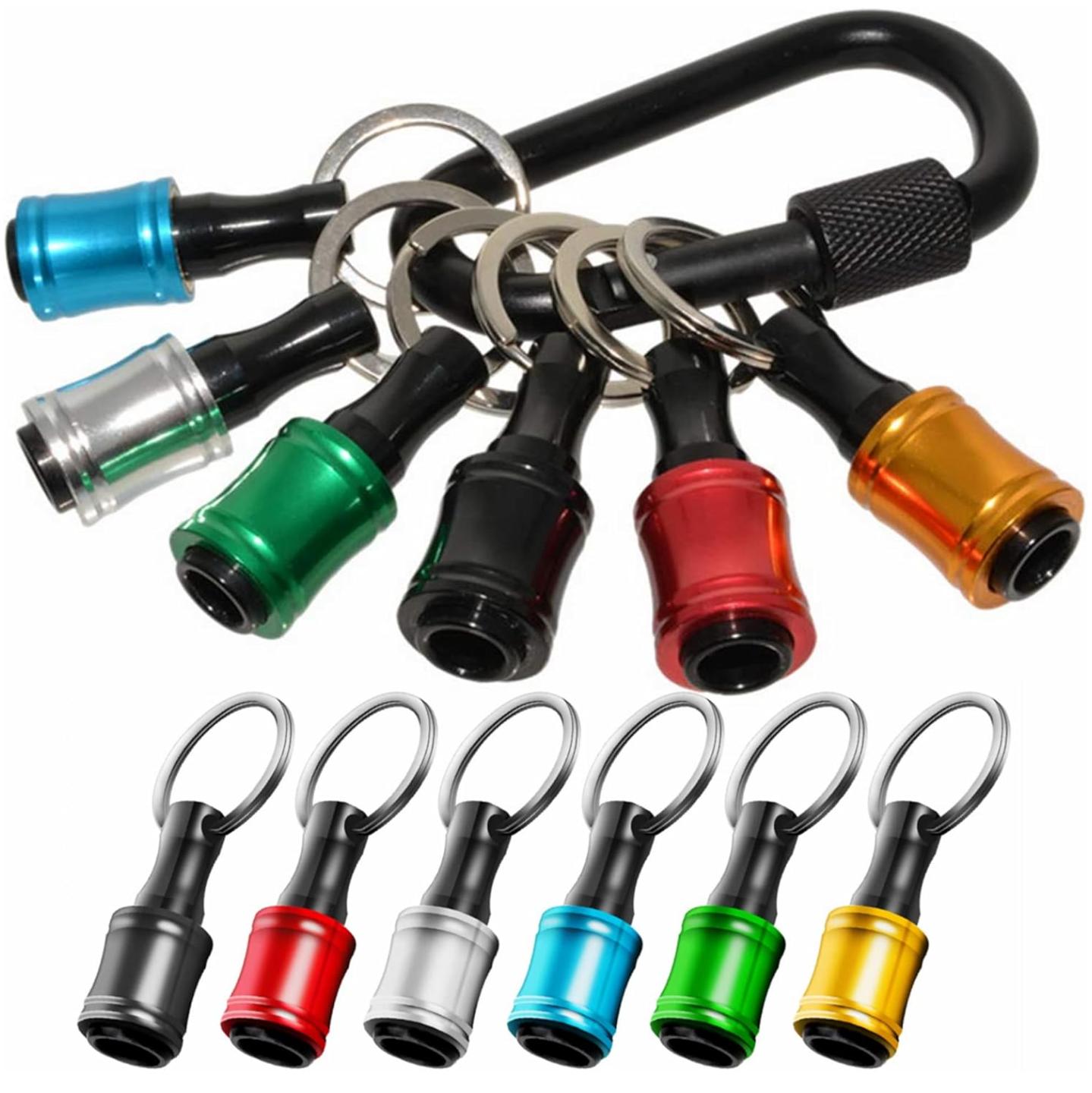 6 PCS Bit Holders 1/4 Socket, Hex Shank Screwdriver Bit Holder for Impact Driver Drill Bit Keychain Extension Bar Quick Release Easy Change, Screwdriver Bit Holders for Tools & Home Improvement Gift