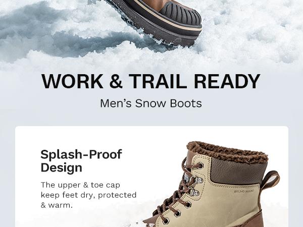 Bruno Marcs Men's Fur Lined Insulated Snow Boots