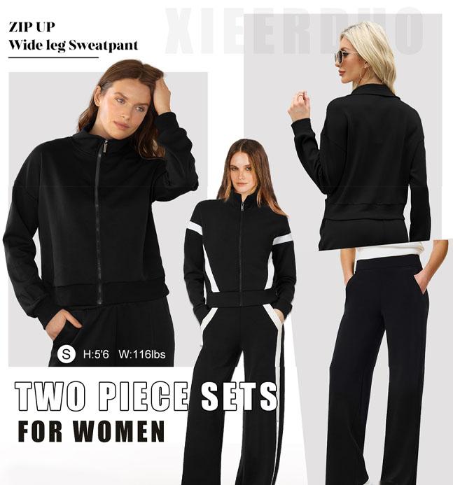 WIHOLL Lounge Sets for Women 2025 Sweatsuit 2 Piece Outfits Sweatshirt Wide Leg Sweatpant Tracksuit Matching Set WIHOLL Lounge Sets for Women 2025 Sweatsuit 2 Piece Outfits Sweatshirt Wide Leg Sweatpant Tracksuit Matching Set