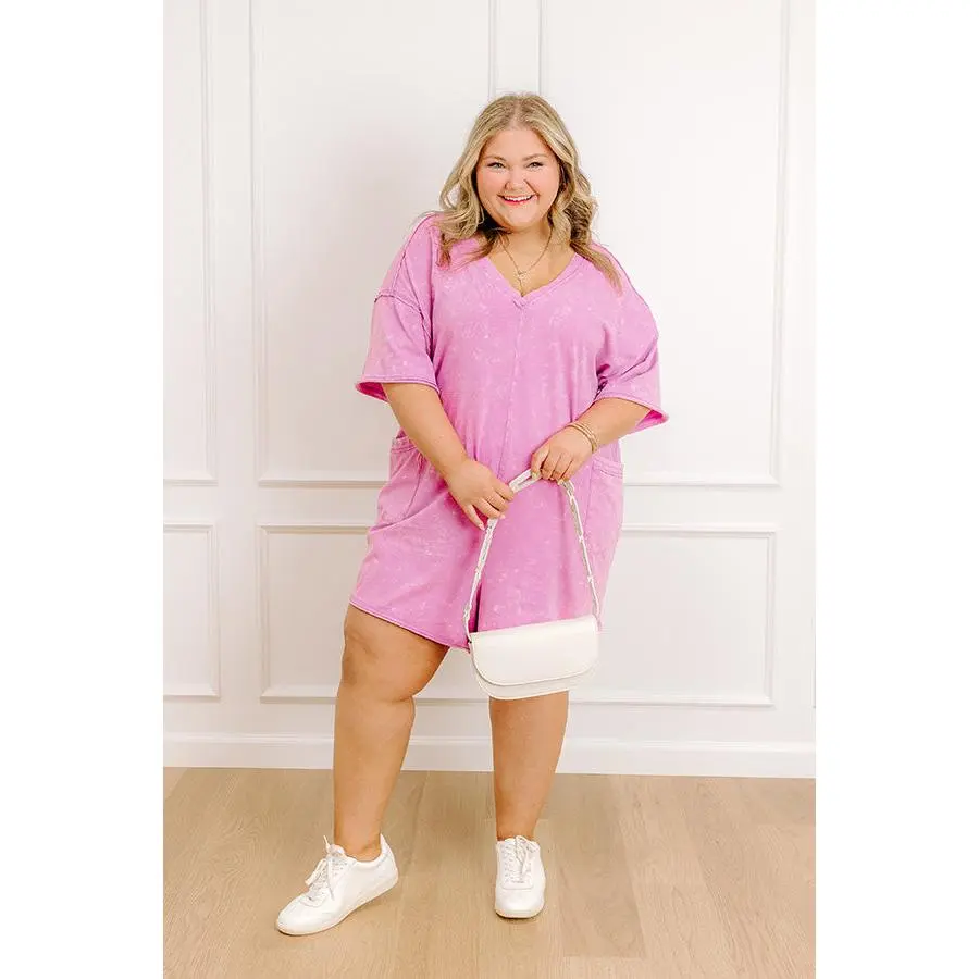 Easy To Style Vintage Wash Romper in Violet Curves