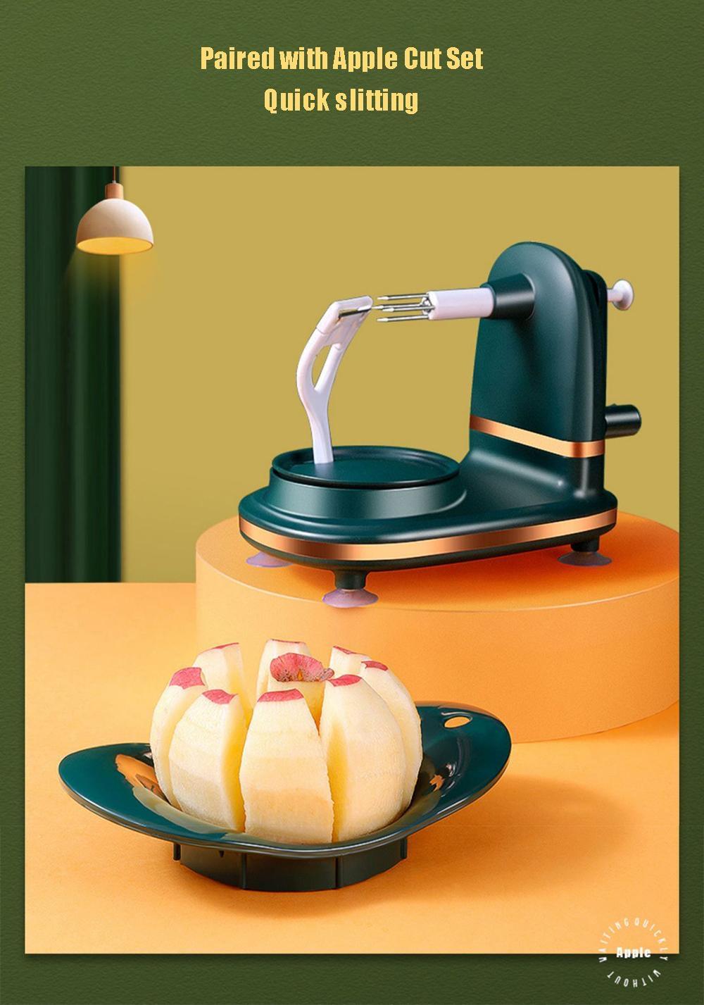 Hand Cranked Apple Peeler Machine, Manual Fruit Peeler Slicer and Rotating Kitchen Peeling Machine for Apples, Potatoes and Pears, Easy Use Kitchen Gadget for Peeling, Coring and Slicing Fruit for Baking, Snacks, Pies and Daily Food Prep