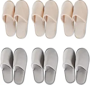 6-10 Pairs Spa Slippers, Non Slip Disposable Slippers For Guest, Washable Reusable, Which Can Be Used As Women Men, House, Indoor, Bathroom, Bedroom, Hotel, Bride Slippers