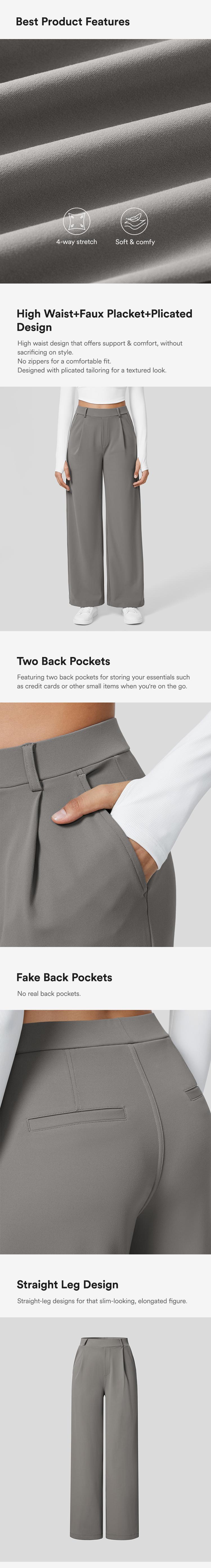 High-Waisted Straight-Leg Trousers with Pockets