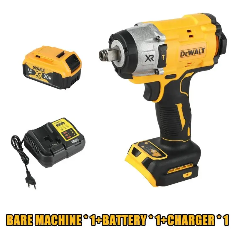 Dewalt DCF922 1/2" Drive Cordless Impact Wrench, 20V Battery Compatible Cordless Power Tool, 205N.m High Torque, Variable Speed for DIY Enthusiasts, Home Repairs (Bare Machine & Charger, Batteries Sold Separately)