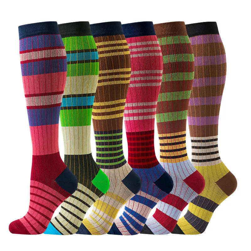 6-Pack Compression Socks – Unisex Calf Sleeves, Boost Stamina for Running, Training & Fitness Compression Knee-High Socks High Compression Socks breathable day Moisture-Wicking Sports