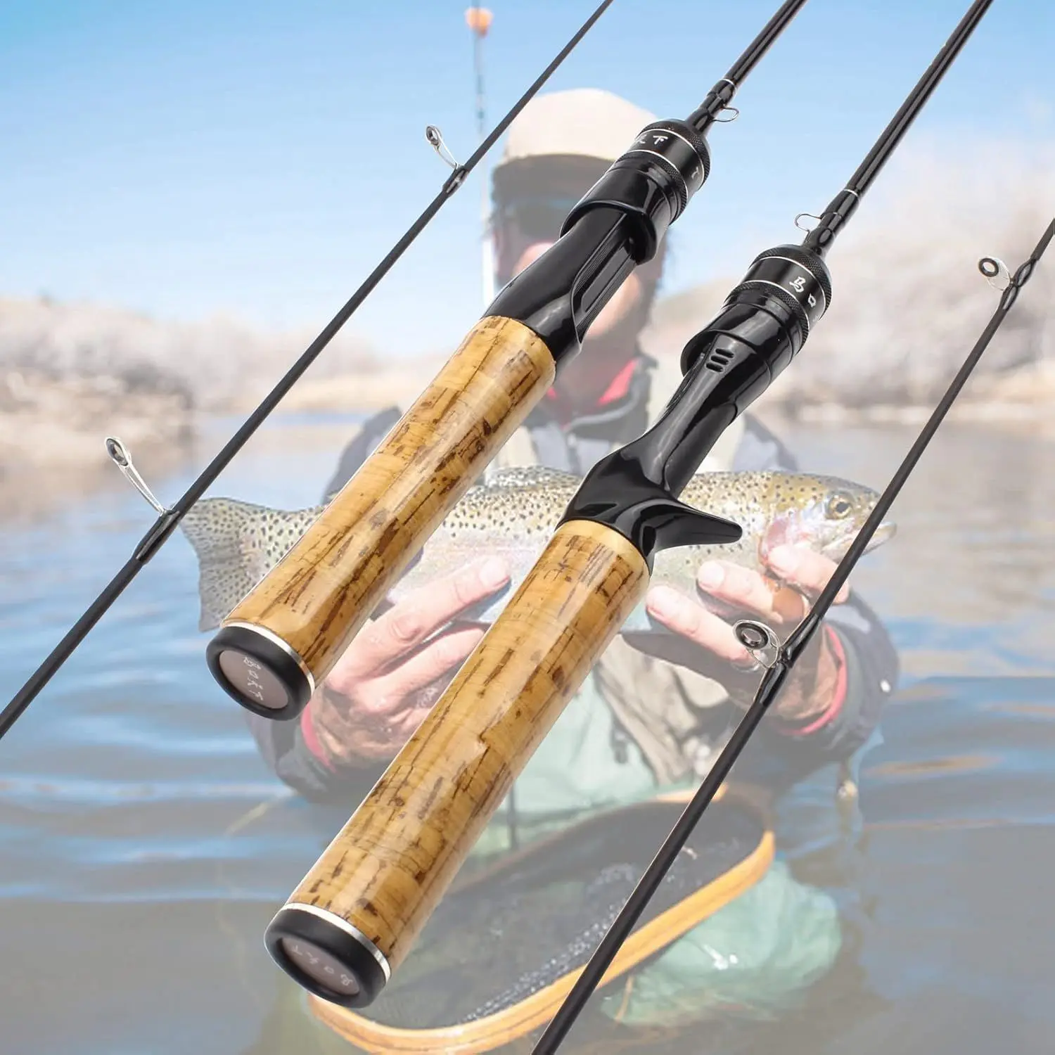 Moisture-Proof Carbon Fiber Handle Casting Rod (6ft), Ultralight Slow-Action Baitcasting Pole with Slip-Free Grip for Light Fishing, Bass, Freshwater & Saltwater Use, Fishing Lures