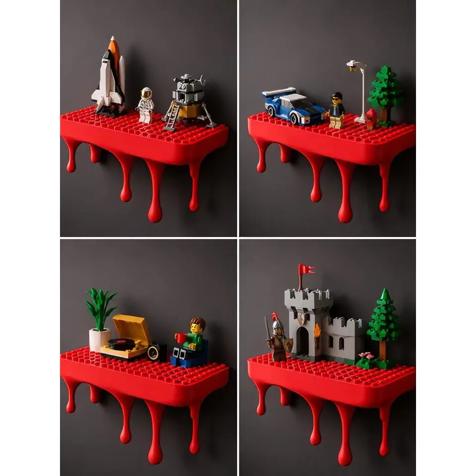 Red  Display Shelf for Collectibles and Models - Perfect for Organizing and Showcasing Your Creations