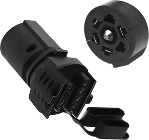 Trailer Plug Adapter - Standard Trailer Adapter 7 Pin Round to 4 Pin Flat - Universal Weatherproof Trailer Light Adapter 7 Pin Trailer Connector for Most Trailer ATV RV Tow Hitch