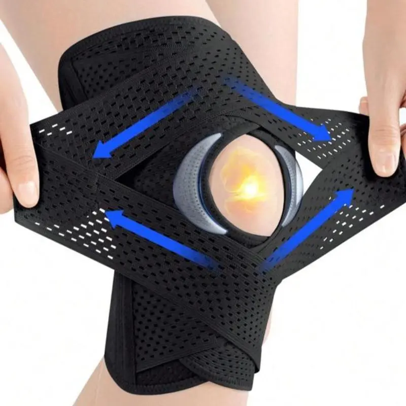 Plus Size Breathable Air Mesh Knee Compression Protective Gear - Adjustable Wrap with Side Stabilizers, m Support for Custom Fit, Arthritis & Running Pain Relief, Ultra-Soft, Pain Relief For Arthritis, Anti-Injury Protective Gear, Anyone Seeking Pain Reli