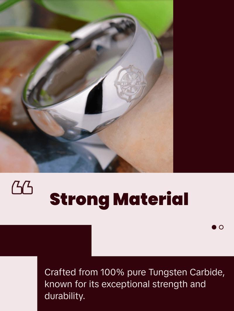 Silver Tungsten Firefighter's Ring