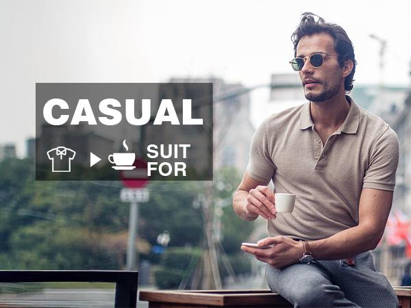 COOFANDY Men's Polo Shirt Golf Dry Fit Performance Short Sleeve Moisture Wicking Athletic Polo Collared Tennis T-Shirt