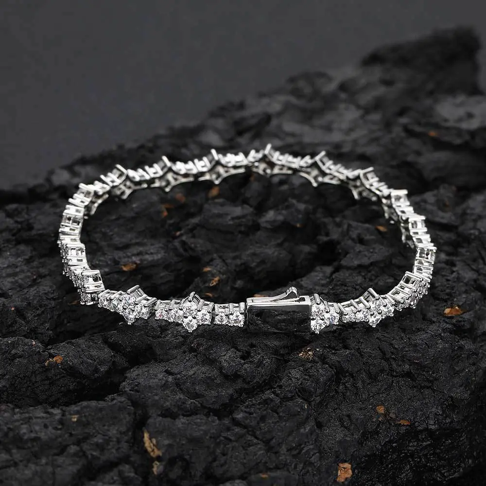 6.5mm Cross Tennis Bracelet, 14K Gold Plated Unisex Hip Hop Jewelry, Stylish Everyday Accessory, Perfect Birthday Holiday Anniversary Gift for Men Women – Available in 7 / 8 / 9 Inch
