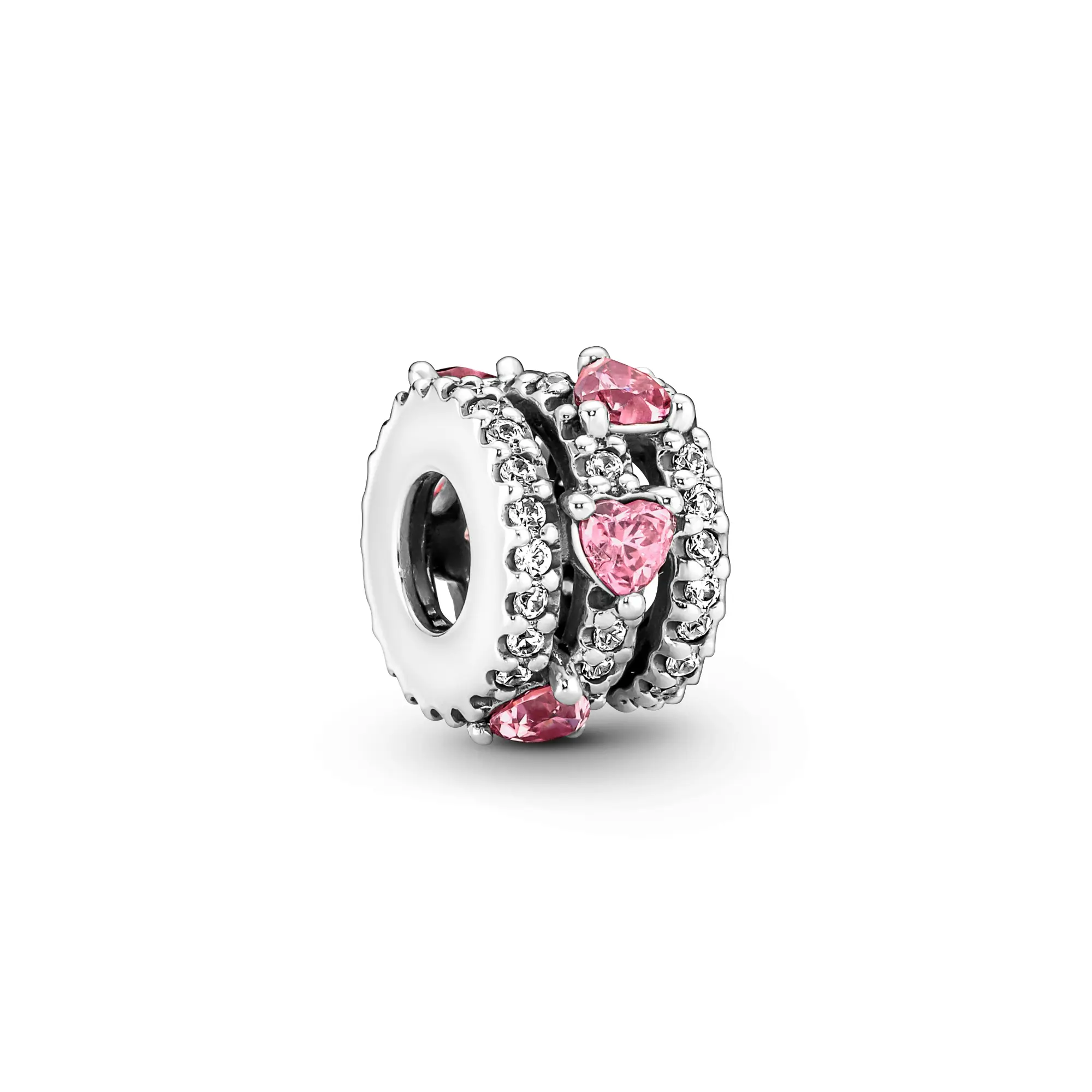 Pandora Sparkling Triple Halo Hearts Charm 791161C01
