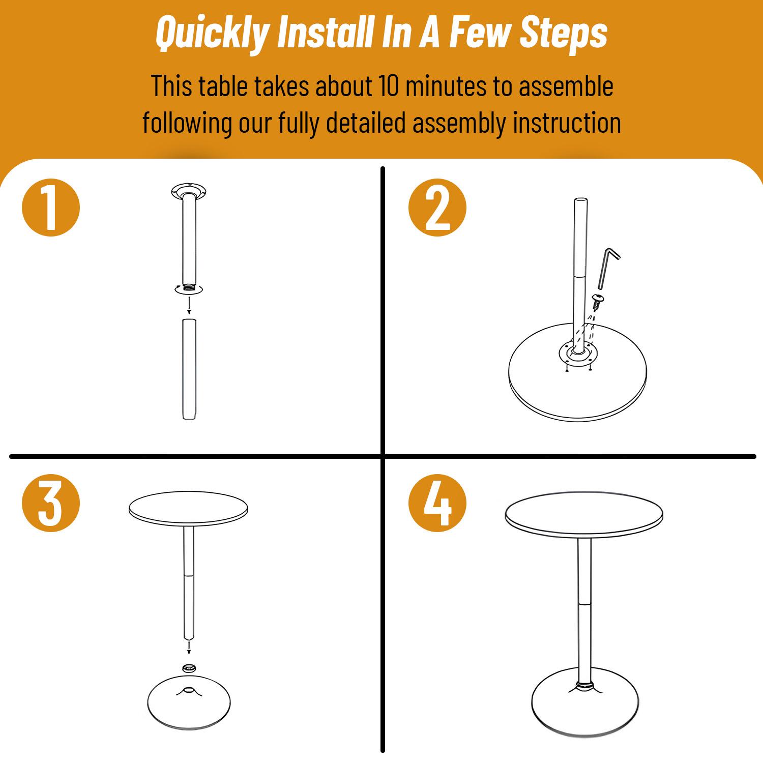BestOffice Premium 40-Inch Height Pub Table Round Cocktail Bistro Bar Table Perfect for Home Kitchen Dining Breakfast Nook Small Space Entertaining Cafe Style Decor Outdoor Patio Furniture