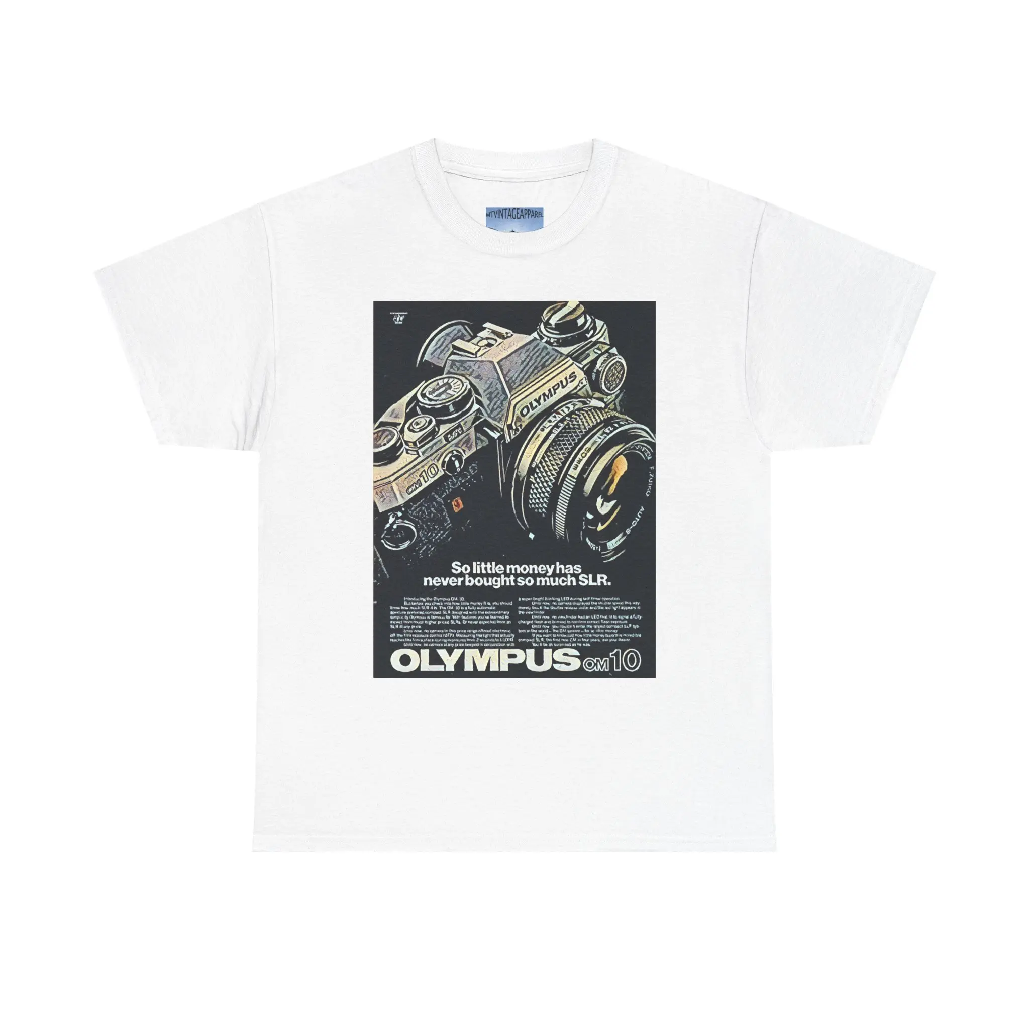 Olympus Camera Retro Art Graphic Short Sleeve Unisex Tee Shirt Heavy Cotton Gift