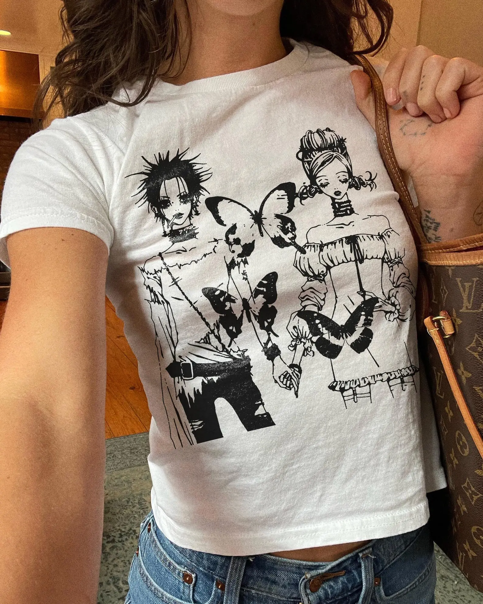 [Sale off up to 50%] nana baby tee | anime shirt | Graphic Y2K Street Baby Tee | Cropped Graphic T-Shirt | Vintage Style