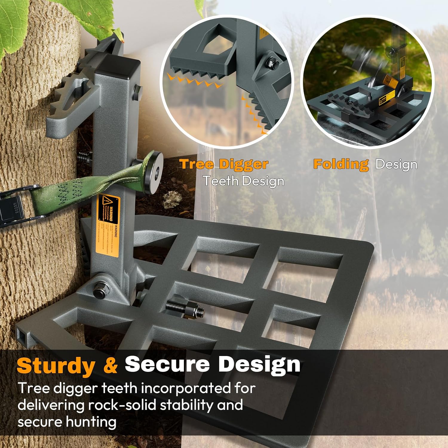 Complete Tree Saddle Hunting Kit, Includes Lightweight Hunting Saddle, 12"x12" Aluminum Platform, 4 Pack Climbing Sticks, Ropes, Bridge & Tether – All-in-One Mobile System for Saddle Hunters