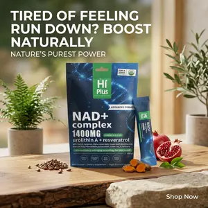 HiPlus Liposomal NAD+ 1400mg Berry Drink with Resveratrol & CoQ10 Supports Cellular Energy and Healthy Aging High Absorption Natural Wellness Daily Essential 20 Stick Packs