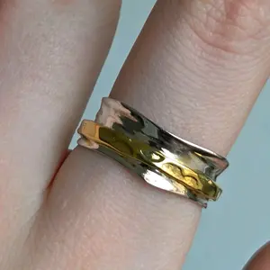 Brass and Sterling Silver Band Ring