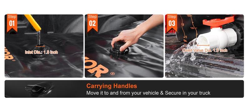 VEVOR Water Tank Bladder, TikTokShopBlackFriday, Max. 143 Gallon Large Capacity, PVC Collapsible Water Bladder Including Spigots and Overflow Kit, Portable Water Storage Bladder for Garden Water Catcher VEVOR Water Tank Bladder, TikTokShopBlackFriday, Max. 143 Gallon Large Capacity, PVC Collapsible Water Bladder Including Spigots and Overflow Kit, Portable Water Storage Bladder for Garden Water Catcher