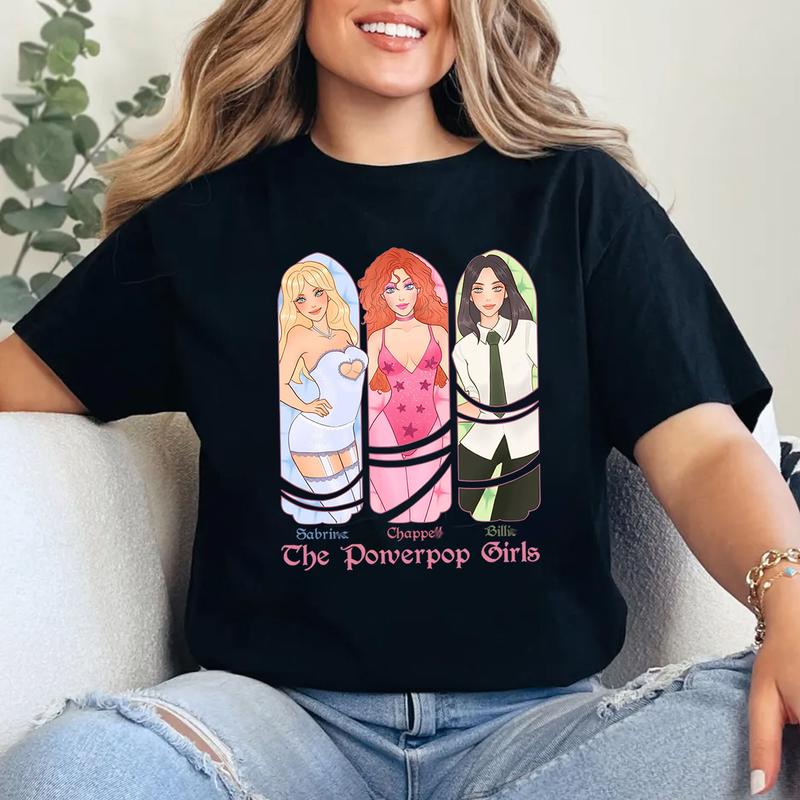 Cute The Powerpop Girls Shirt, Billie&Sabrina&Chappell Shirt, Pop Music T-Shirt, Sweatshirt, Hoodie