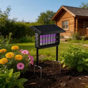 2-in-1 Detachable Solar 5000V XL Heavy Duty Bug Zapper - 8000mAh Battery,  Detachable Panel Waterproof Mosquito Killer Fly Trap for Outdoor, Patio, Camping & Indoor