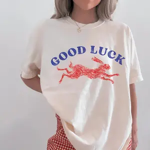 Good Luck T-Shirt, Lucky Rabbit Shirt, Easy Tiger Shirt, Easter Day Shirt, Cool Women's Tee, Esthetic Cool Girl Tee, Retro Western Style, Gift for Boys Girls, Trending Holiday Shirt, Youth Clothing