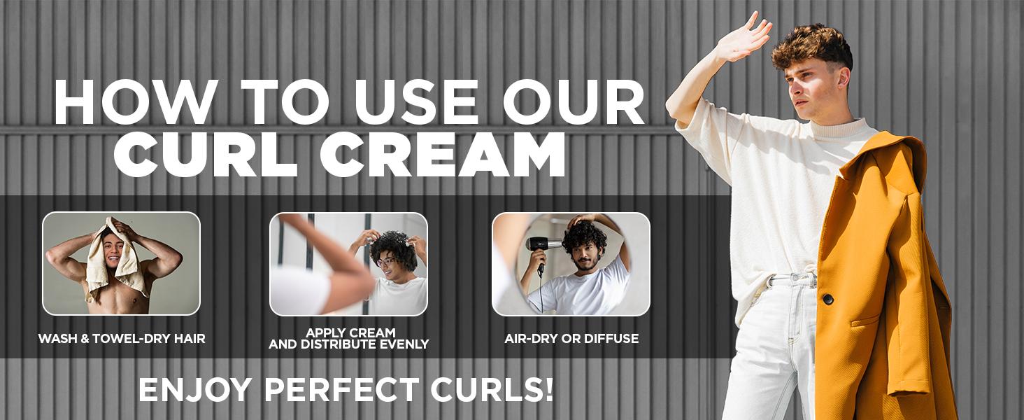 Curl Cream for Men – Men’s Curl Cream for Lightweight, Hydrating, Anti-Frizz Styling – Made with Shea Butter, Jojoba, Coconut Oil, Aloe Vera – Defines Wavy & Curly Hair Without Crunch Curl Cream for Men – Men’s Curl Cream for Lightweight, Hydrating, Anti-Frizz Styling – Made with Shea Butter, Jojoba, Coconut Oil, Aloe Vera – Defines Wavy & Curly Hair Without Crunch