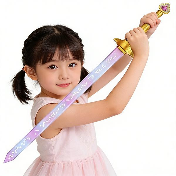K-Pop Anime Style Rumi Sword: High-Detail 3D Printed Cosplay Prop with Intricate Core Pattern – Safe Material Weapon Replica for Conventions, Cosplay Events, and Anime Fans with Bonus Cute Keychain