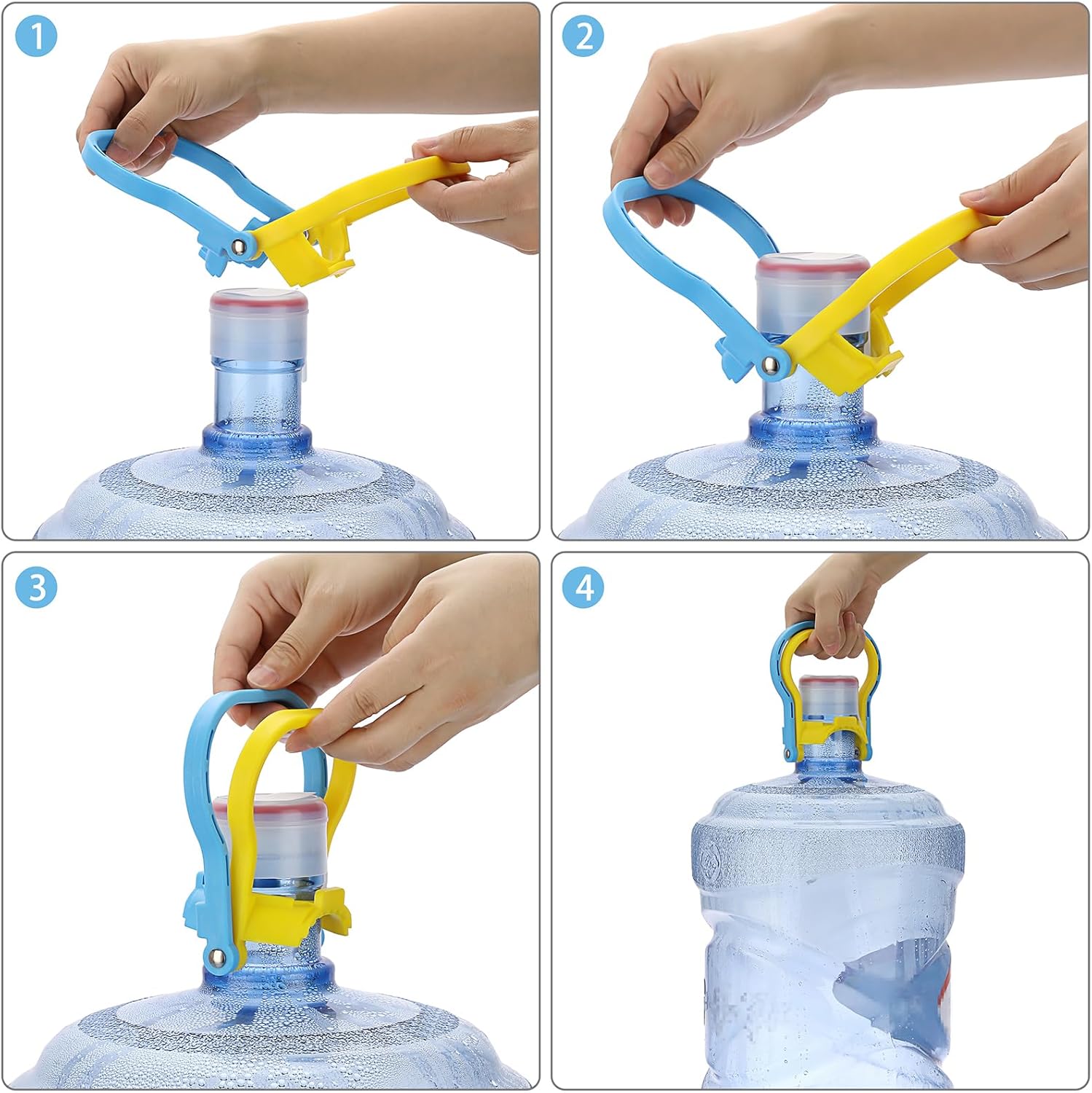 2 Pack 5 Gallon Water Bottle Holder, Ergonomic Grip Handle Carrier Non-Slip Holder Lifter Heavy Duty Clip, Energy Saving Water Jug Handle Drinking Water Bottles Handles