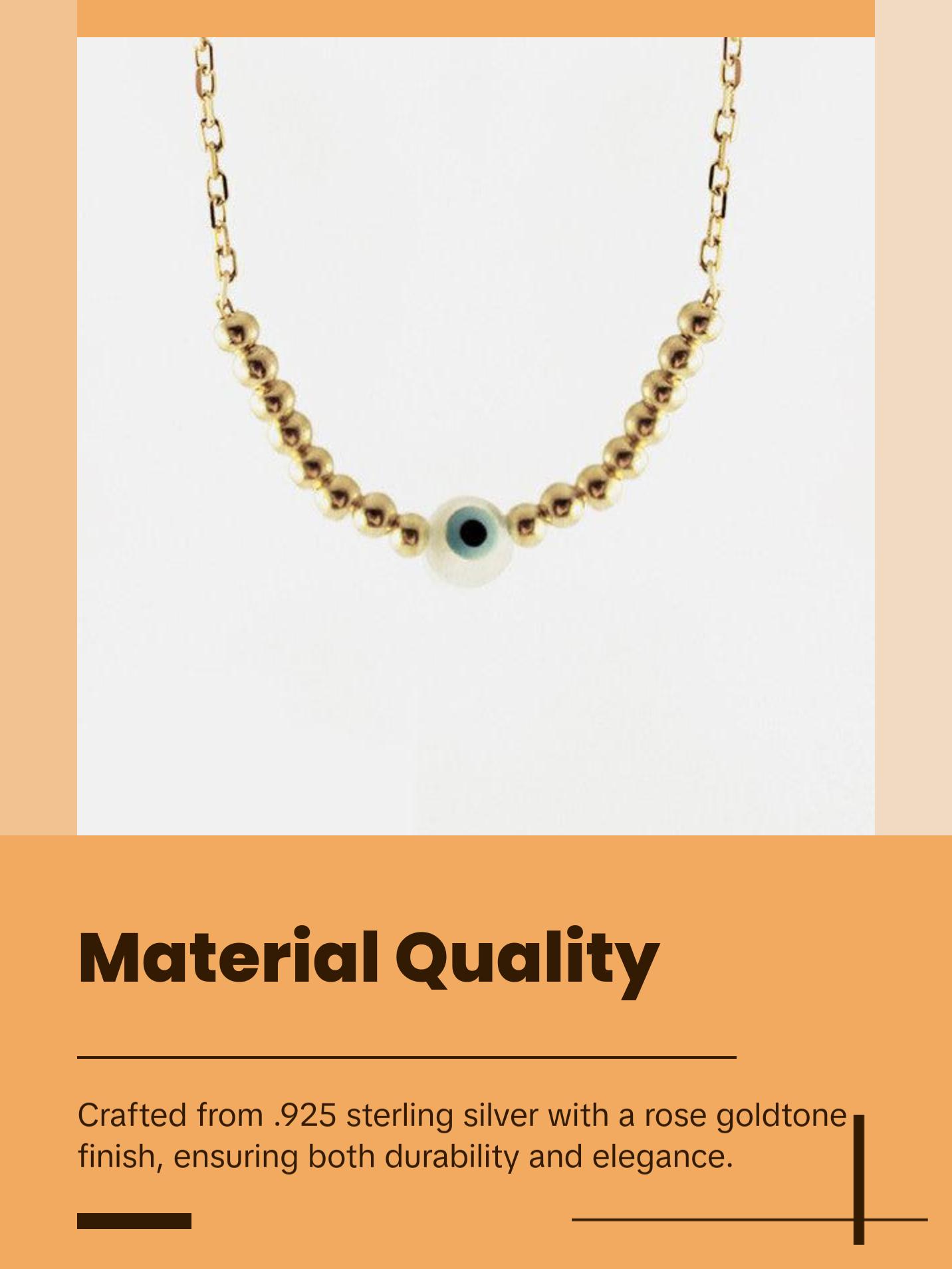 Rosy Beaded Blue Eye Necklace