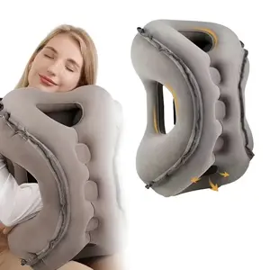 Inflatable Travel U-Shaped Neck Pillow with Free Eye Mask & Earplugs, Portable Neck Support Pillow for Travel, Office, Airplane & Home Use high-quality core