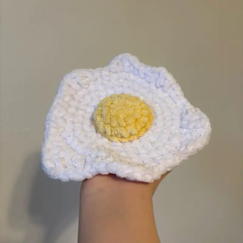 Handmade crochet fried egg!