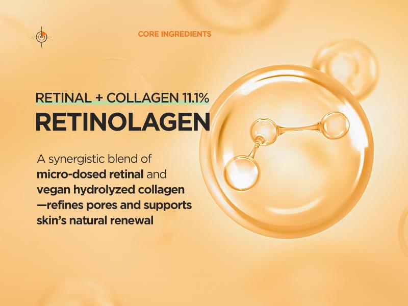 [P.CALM Official] Retinolagen Ampoule – Retinol & Vegan Hydrolyzed Collagen for Pore Tightening, Wrinkles, and Fine Line Care, Korean Glass Skin (30ml / 1.01 fl.oz)