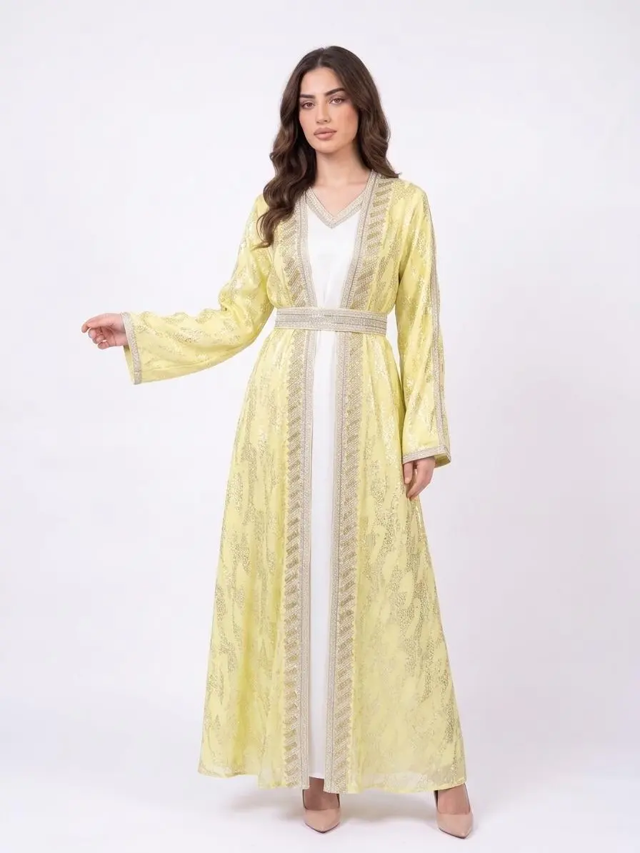 Rafeef Kuftan - Embrodiered Women's Moroccan Caftan - Ceremonial Arabic Eid Dress - Perfect for Ramadan, Gifts for Her, Eid