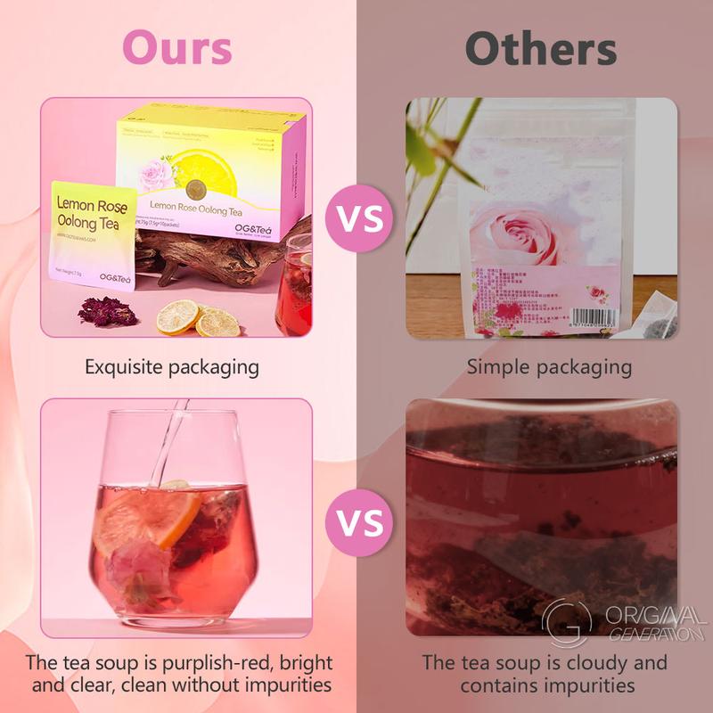 Beauty Tea Lemon Rose Oolong Tea Summer Limited Edition  (7.5g×10packs) With Lemon,Apple,Dragon Fruit,Pear,Oolong Tea,Rose,Citronella,Mint
