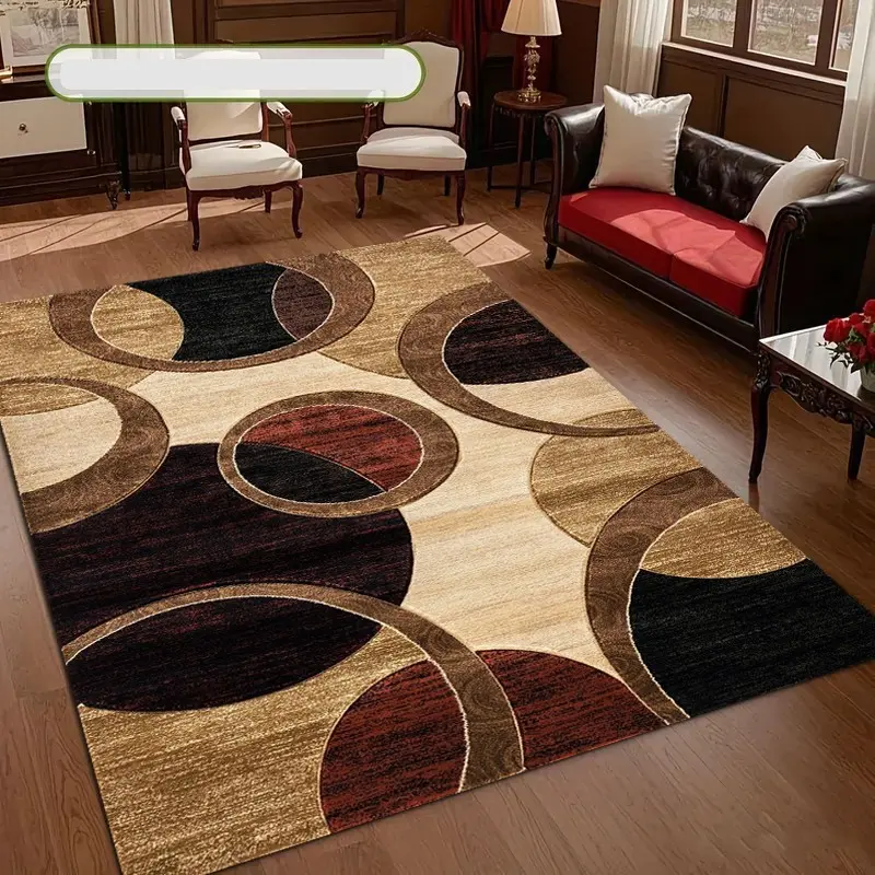Luxury Vintage Patterned Velvet Carpet, Soft Comfortable Home Decor Rug, Modern Geometric Rug, Living Room Sofa Mat, Bedroom Bedside Rug, Multi-Scene Use, Decorative Rug, Floor Rug, merry Christmas, let it snow