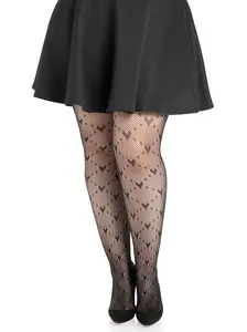 Plus Valentina Heart Net Tights