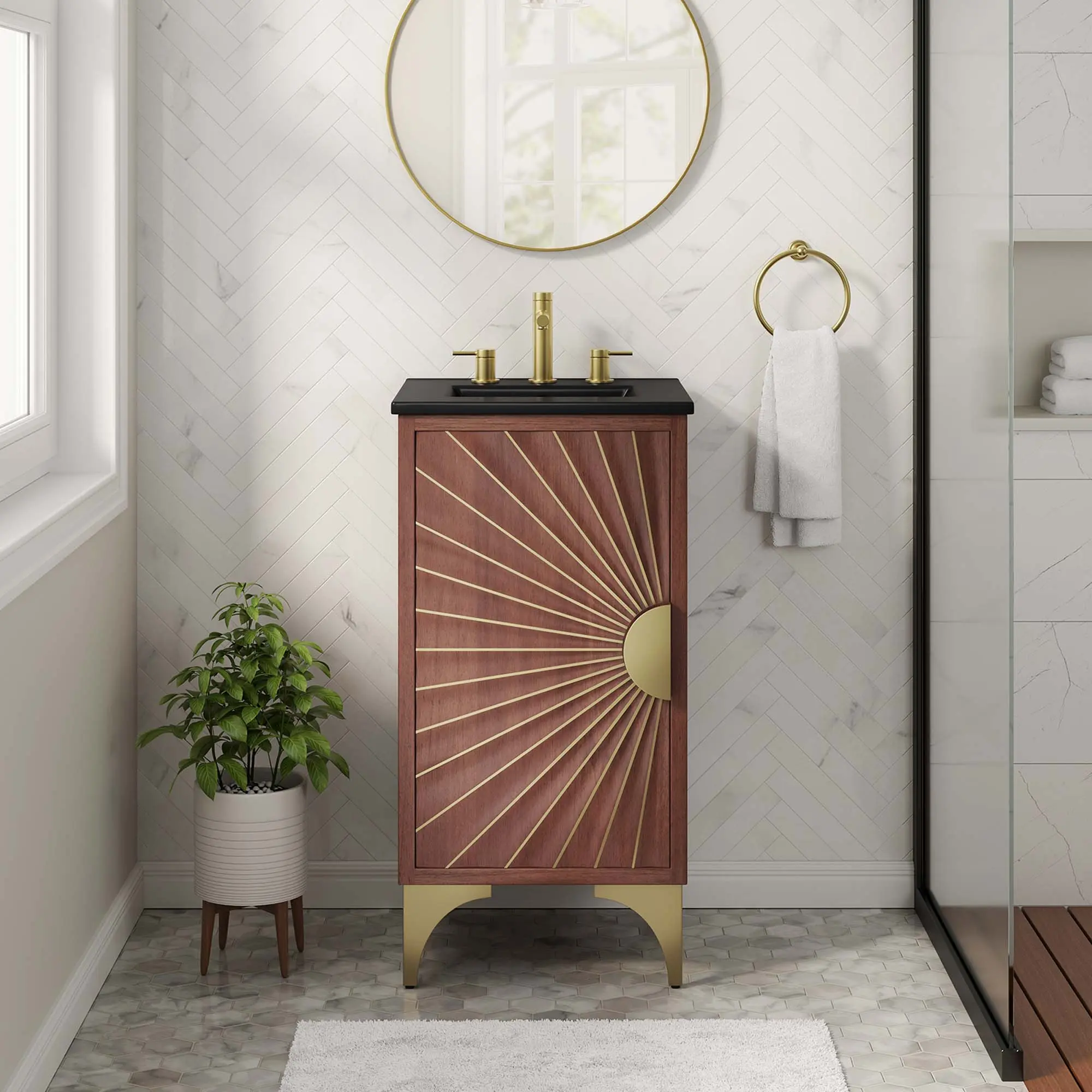 Daylight 18" Bathroom Vanity in Black Walnut