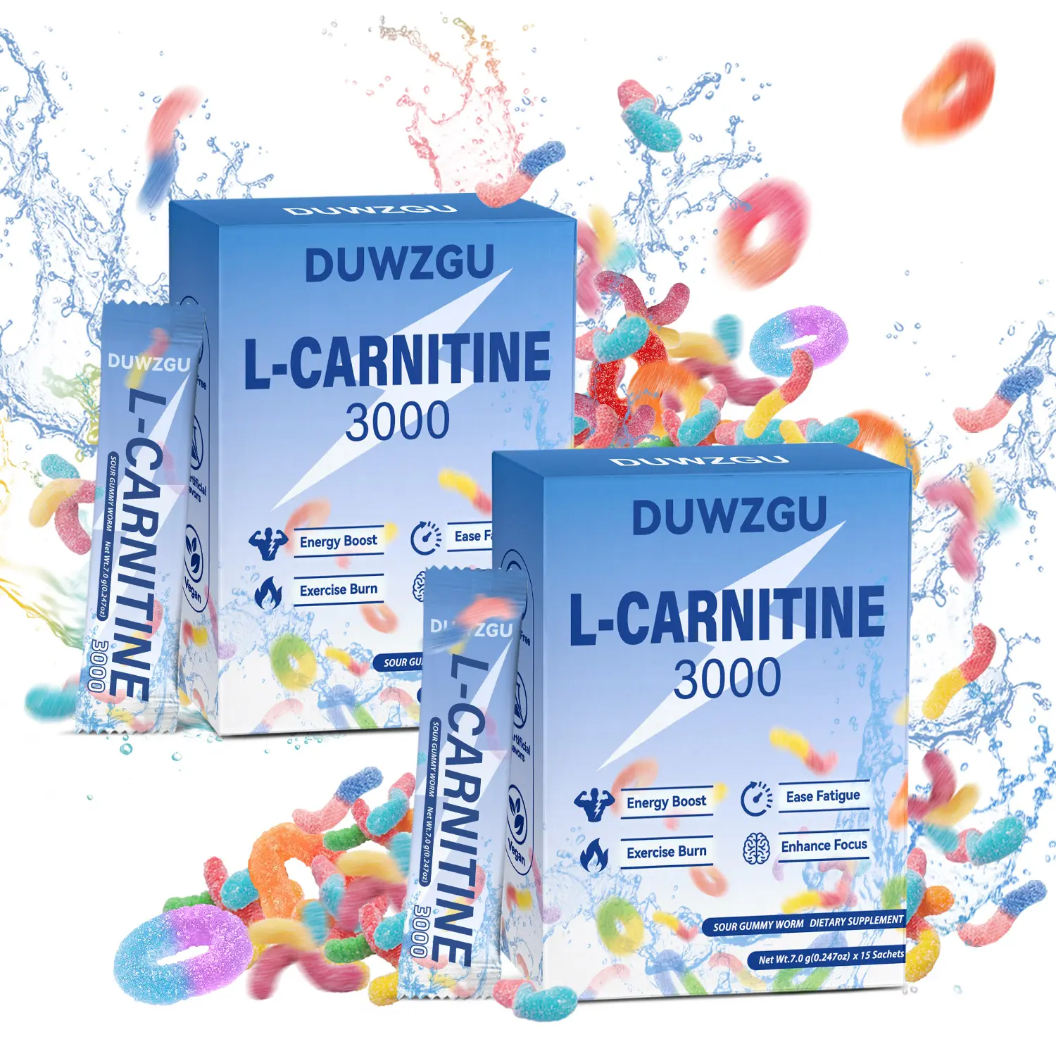 3000mg Extra Strength Carnitine Powder - Energy Booster Amino Acids Nutritional Supplement for Gym Transformation, Youth Body Health & Supplement Stack Compatibility