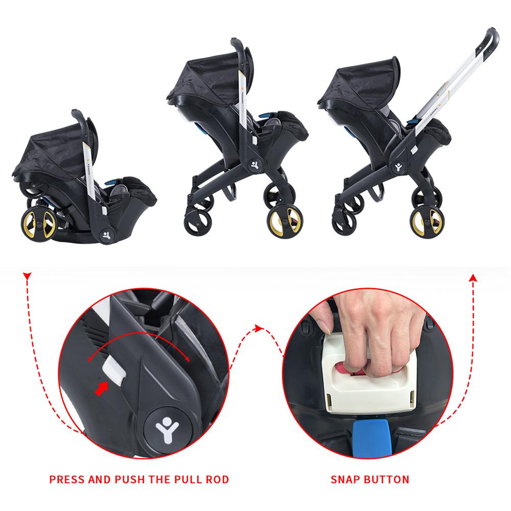 (No Have Base)Baby Stroller with a Bag,High Quality & Multi functional Newborn Stroller, 4 Wheel Travel stroller for , Foldable Infant Stroller without Latch Base Summervibes BRODARK Baby Convertible Reversible pram
