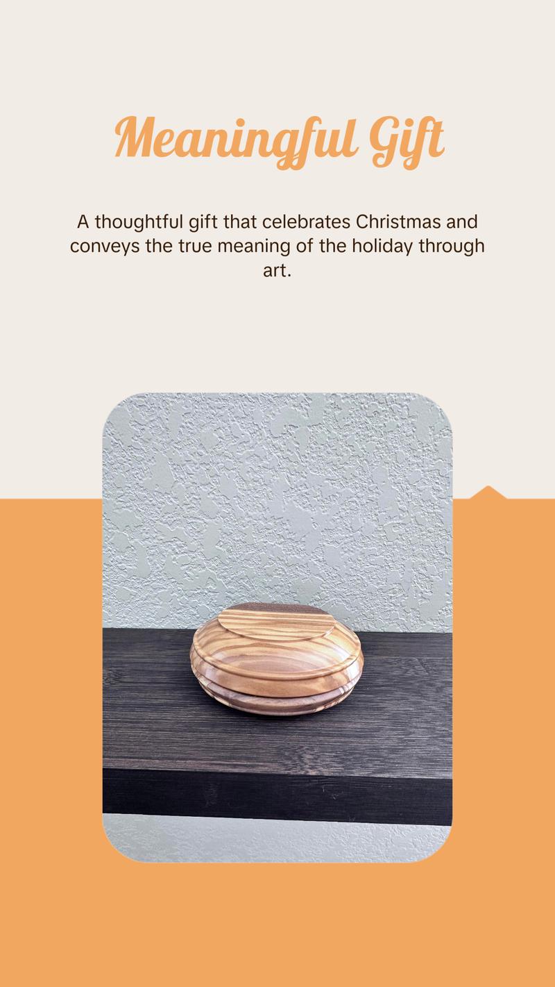 Olive Wood Nativity Scene, Size 5x2.5 Inches