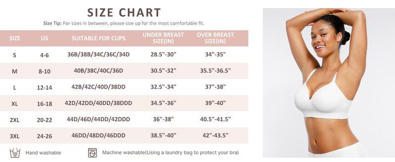 FeelinGirl Wireless Push Up Bra for Women, Seamless Comfort Bralettes No Underwire Supportive Full Coverage Everyday Bras Women Push Up Bra  Comfortable Fabric Casual Womenswear Soft Adjustable Comfy Smooth Springtok Halter Neck