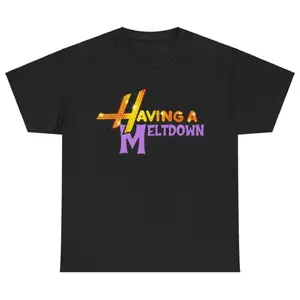 Having A Meltdown T-Shirt Trendy Mental Health Matters Cotton Gown Aesthetic Disco Faux Glitter Retro Graphic Unisex Fashion for Mental Wellness