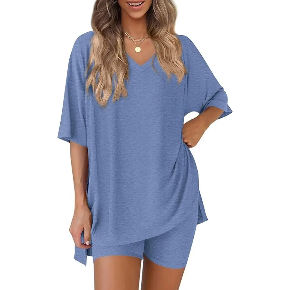 V-Neck Grey Blue