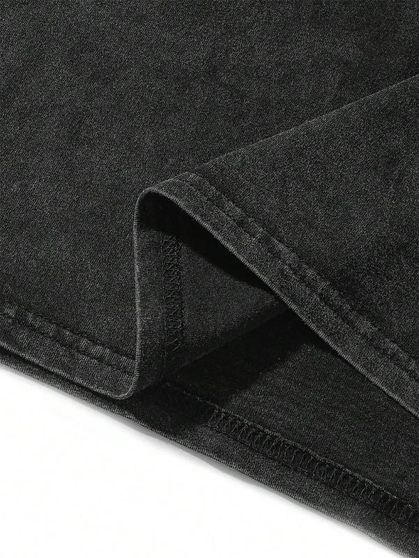 Men's Vintage Washed "I AM MUSIC" Text Pattern T - Shirt, Match Graphic Concert T - Shirt Style Valentine's Day Valentine's Day gift hooded sweatshirt festival gift round-neck sweatshirt