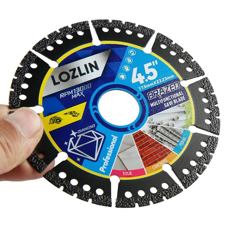Multi-Functional Saw Blades, 4.5 Inch Diamond Composite Saw Blades, Durable Multi-Purpose Grinding Blades, Heavy-Duty Angle Grinder Grinding Discs, for Cutting Marble, Quartz, Ceramic Tiles, Metal & Plastic
