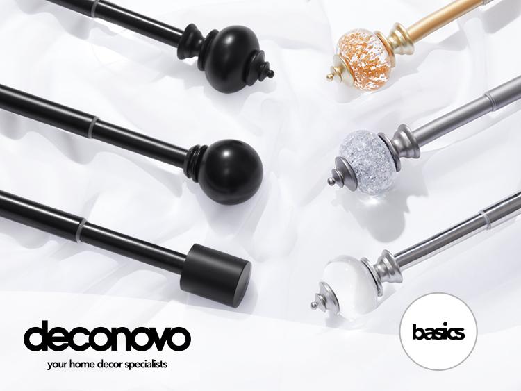 Curtain Rod — Deconovo Decorative Adjustable Single Window Curtain Rod Set showerrod