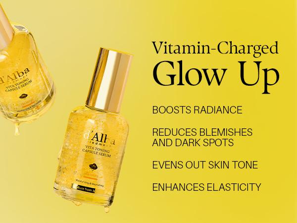 [OFFICIAL d'Alba] [Set] Daily 3 Step Radiant Glow Full Skincare Set l Vita Toning Line l Even Out Skin & Reduce Dark Spots l Simplify Your Skincare with All-In-One Vitamin Routine l Toner + Serum + Cream