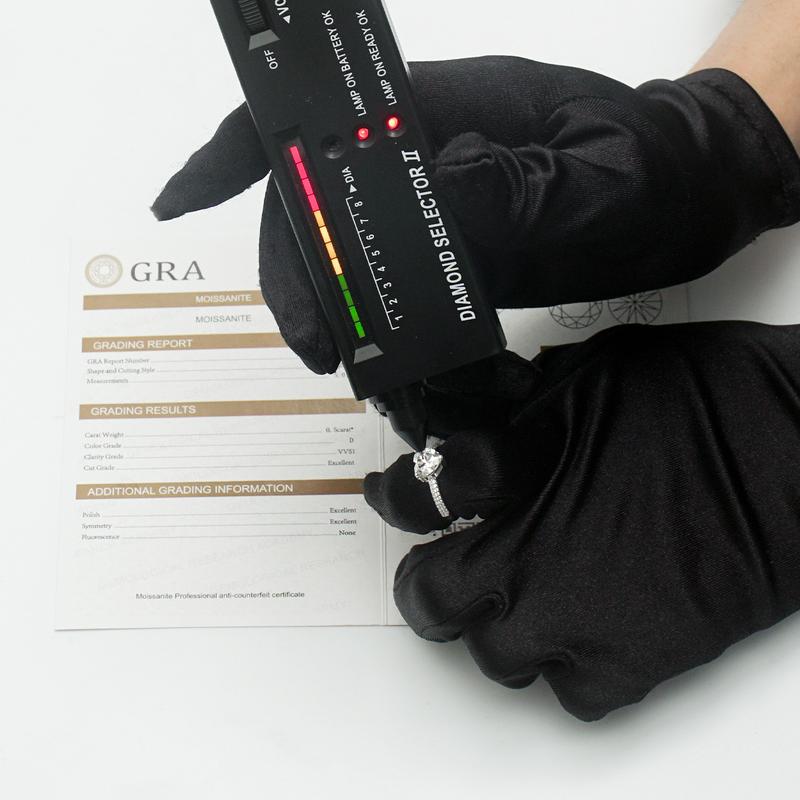 Delzzad Solitaire Heart Ring Lab-Created Moissanite Engagement Ring S925 Sterling Silver Moissanite Jewelry Perfect Christmas Gift